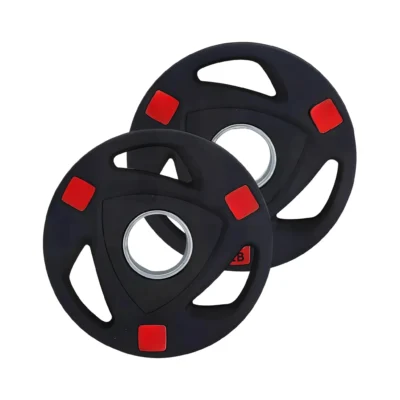 DISCOS OLIMPICOS PLASTIFICADO EN LIBRAS CON AGARRADERA (5lb - 45lb)