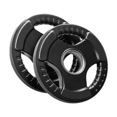 DISCOS OLIMPICOS PLASTIFICADOS EN LIBRAS CON AGARRADERA (5lb- 45lb)